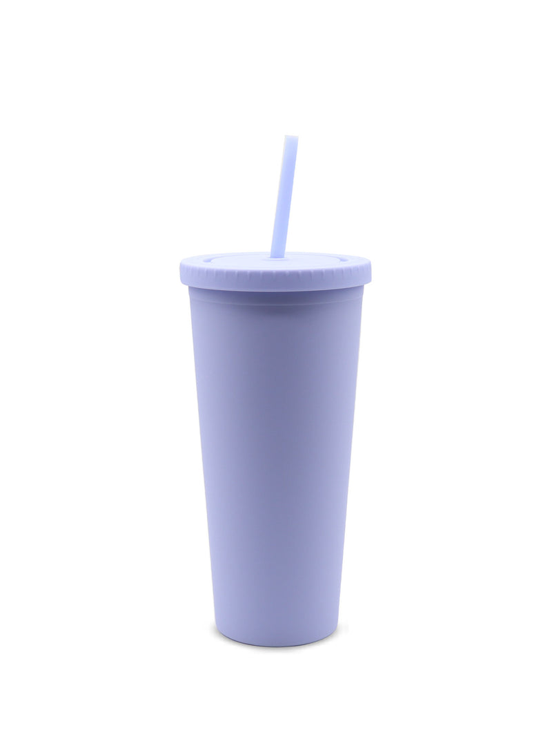 24oz Pastel Colored Acrylic Cups with Lids and Straws Double Wall